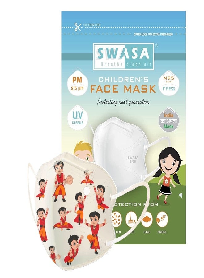SWASA - Super Bheem Polypropylene N95 Mask For Kids, Ffp2 Mask For Boys & Girls (Pack Of 6) - Multicolor - Image 1